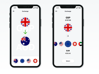 Exchange Money App app design ui ux