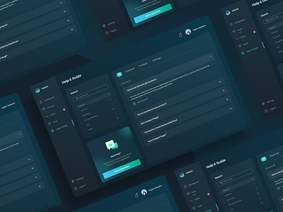 Customer Relationship Management (CRM) - Help & Guide Dark Mode agensip branding clean colorful dailyui darkmode dashboard design dribbble help helpandguide messages neon queston stunning ui uiux ux