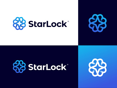 StarLock - Logo design | brand Identity (Modern Logo) app logo design brand identity digital company ecommerce gradient logo graphic design key lock password logo and branding logo trends 2021 minimalist concept modern logo modern technology popular logo design safe vault security safety secure protection save lock simple startup business company symbol mark tech technology