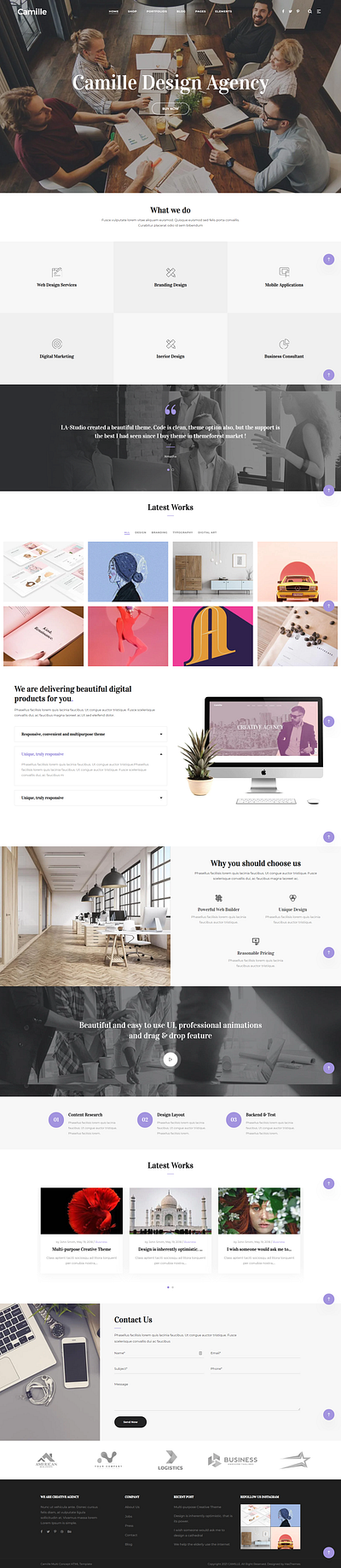 Camille - Multi-Concept HTML Template for Start-ups and Agency bootstrap html web template bootstrap portfolio web template construction html template creative agency web temolate minimal responsive web template multi concept html template multi concept web template startup agency web template