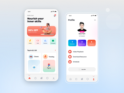 E-Learning 3d illustration code design courses design tools designer education figma graphic design learn minimal study top ui trend user experience