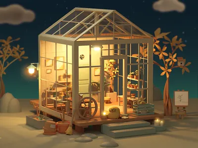 light 3d character design illustration style