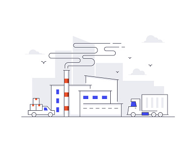 Industrial illustration factory flat illustration graphic design header illustration illustration illustrator industery illustration line art product industry vector