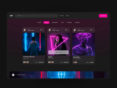 Crypto NFT Marketplace Web App 3d animation app art blockchain clean crypto dark dashboard design digital gradient interface minimal nft token ui ux web web design