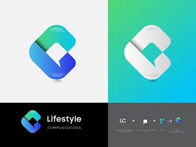 Lifestyle Communications_Logo Concept agency app icon blue branding color communications creative elegant graphic design green logo icon illustration l letter lifestyle communications