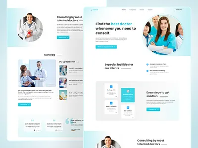 Medical consaltancy landing page. branding design landingpage medical consaltency medicalfarm typography ui uidesign uiux ux uxdesign web webdesign