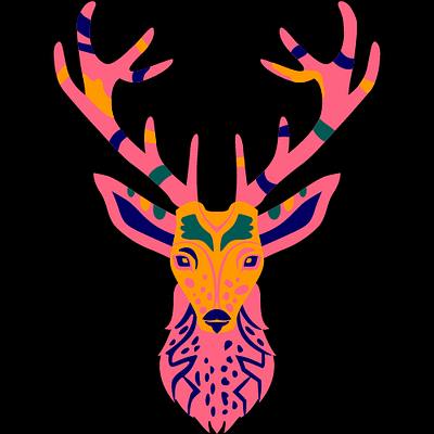 Colorful Deer art 🦌🎨 branding design graphic design icon illustration logo vector