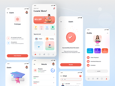 e-Learning 3d clean design tools illu illustration learn learn design learning log in minimalist mockup perfect profile ui