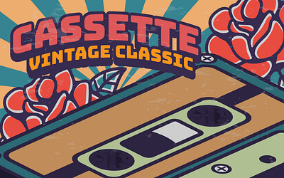 Retro Cassete Illustration branding cassette classic graphic design illustration logoowl retro vintage