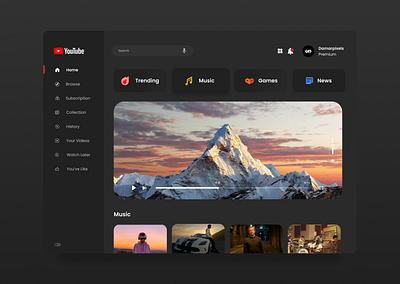 Youtube Re-Design design ui ui ux uidesign uiux ux ux design uxdesign