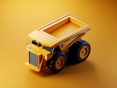 Dumping Truck 3d 3d design 3d illustration 3d model 3d vehicle abuhaivan cat design dump truck illustration isometric truck ui