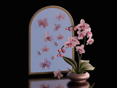 Orchid 3d blend blender blendercycles design illustration orchid plant