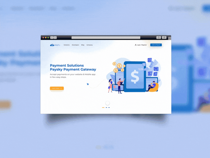 Fin Tech (Finance Technology) - Landing Page design header hero scene home illustration landing page prototype section ui uidesign ux uxdesign website xd xd design