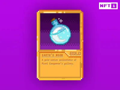 Pixel Conqueror - Earth's Moon NFT art card crypto fantasy graphic design illustration nft opensea pixel pixel art rariblr sale trading trading card