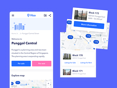 Real estate search - map detail apartment app design card figma interaction map map design property property search real estate search results singapore ui design ui ux