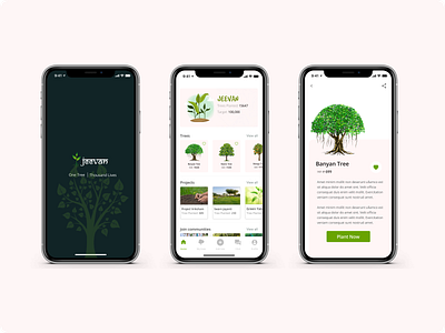 Jeevan: A tree plantation app app branding design illustration minimal ui ux