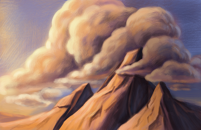 Fundamentals of lightning adobephotoshop clouds digitalartist digitalpainting illustration illustration art landscape landscapeart mountains