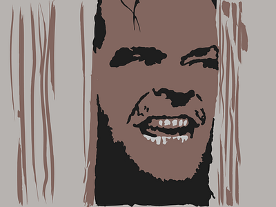 Here's Johnny! digital art duotone illustration jack nicholson minimal minimalist movies the shining vector