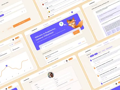 Educational platform for students and tutors article chat conversation illustration mentalstack orange question reading list school search skills squirrel student teacher tutor ui