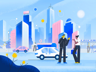 City lights art car cartoon character character design city illustration skyline tech urban