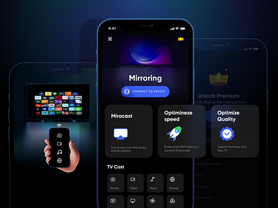 Screen Mirroring app app mobile mirroring mobile ui tv cast ui ux ui design