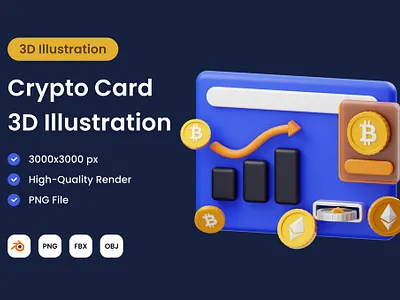 Crypto Card 3D Illustration 3d 3d illustration analytic background backgrounds card coin crypto cryptocurrency design illustration infographic investment marketing statistic wallet web web design web development website