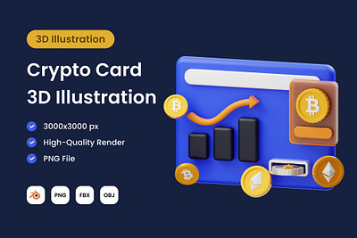 Crypto Card 3D Illustration 3d 3d illustration analytic background backgrounds card coin crypto cryptocurrency design illustration infographic investment marketing statistic wallet web web design web development website