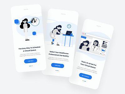 Onboarding screen blue clean figma health healthy onboarding ui white