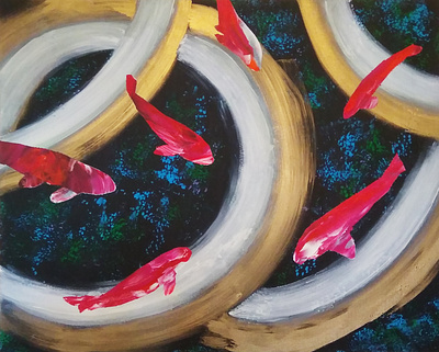 Run away but we're running in circles acrylic acrylics canvas design illustration