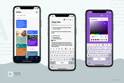 Note App app design illustration ui ux