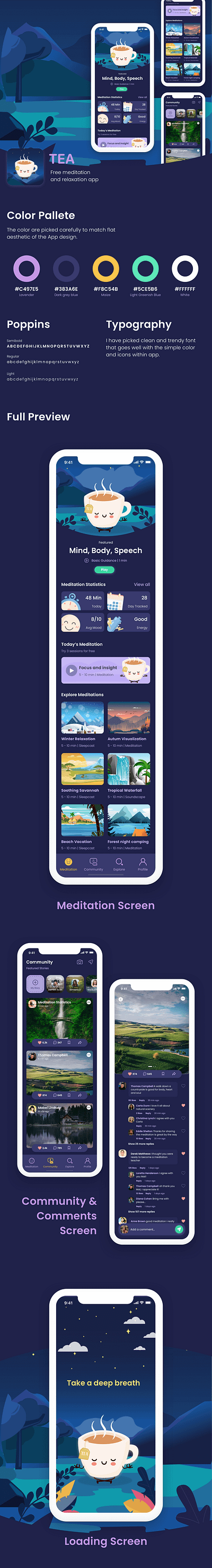 Meditation App app app interface design meditation ui ux