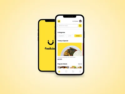 FOODICIOUS SPLASH SCREEN & HOME PAGE design ui ux