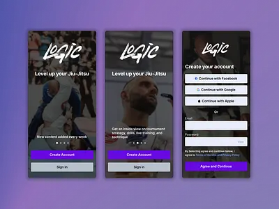 Sign up - Daily UI 001 jiu jitsu log in mobile ui