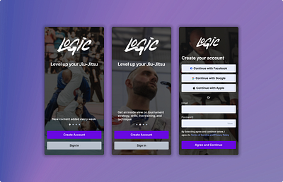 Sign up - Daily UI 001 jiu jitsu log in mobile ui