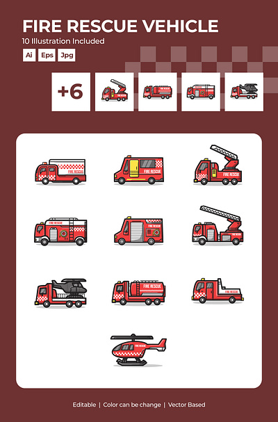 Fire Department Vehicle Illustration art asia branding culture fire department fire fighter fire rescue fire truck fire vehicle fireman illustration