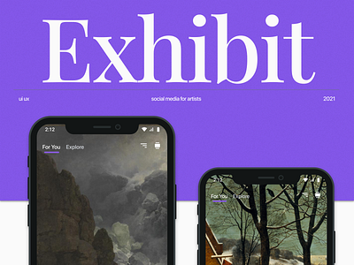 Exhibit, Social Media Teaser app design art art auction artists auction elegant luxury media purple sales selling social social media teaser tiktok ui ui design ux ux design