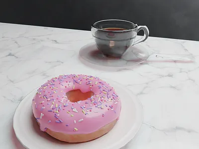 Donut 3d blender coffee donut