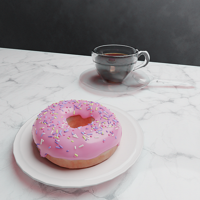 Donut 3d blender coffee donut