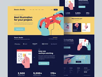 Ilustra Studio - Landing Page craftwork halolab illustration odama offspace orizon owwstudio piqo plainthing playful ui uiux uiuxdesign ux vektora web