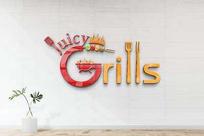 Juicy Grill (Logo Design) brand design branding design graphic design illustration logo logodesign ui ux vector