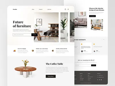 Parabot Landing Page Exploration 🪑 categories chair clean ecommerce furniture furniture shop furniture store interior landing landing page landing page design online shop online store shopify table ui web web design website website design