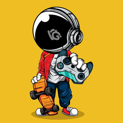 LETS PLAY THE GAME art art print astronaut character design doodle graffiti graphic design illustration logo mascot symbol vector