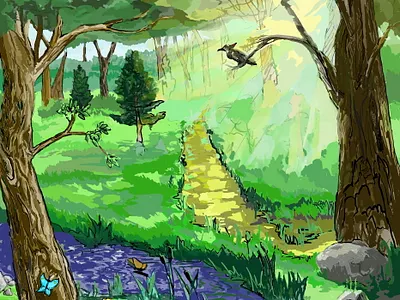 Forest sketch graphic design illustration photoshop