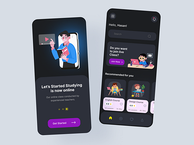 Educational Mobile App app app design app ui app ux apps case e learning education education app learning mobile mobile app mobile app design mobile ui online course study study app ui ui design uiux