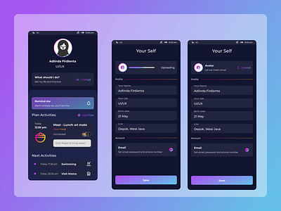 User Profile mobile app profile ui ux