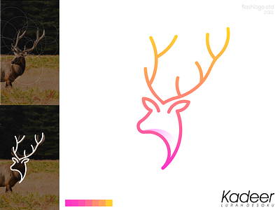 Kadeer Logo animals app brand branding clean deer design identity illustration lettering line logo minimal minimalist modern simple vector