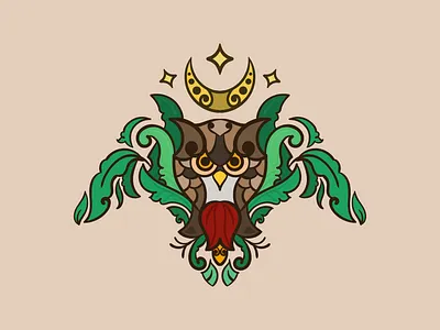 Night Time Owl graphic design illustration lineart owl simple