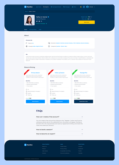 Expert profile appointment booking doctor health care online hospital platform profile ui user ux verification
