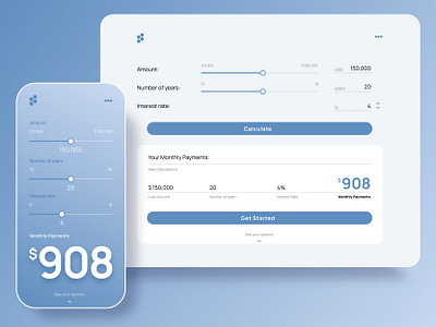 Loan calculator calcuator credit finance loan loan calculator mobile ui web web design