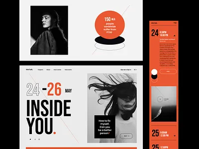 Inside you - landing page branding concept design graphic design hero image heroimage homepage landing page landingpage minimal typography ui ui design web app webapp website